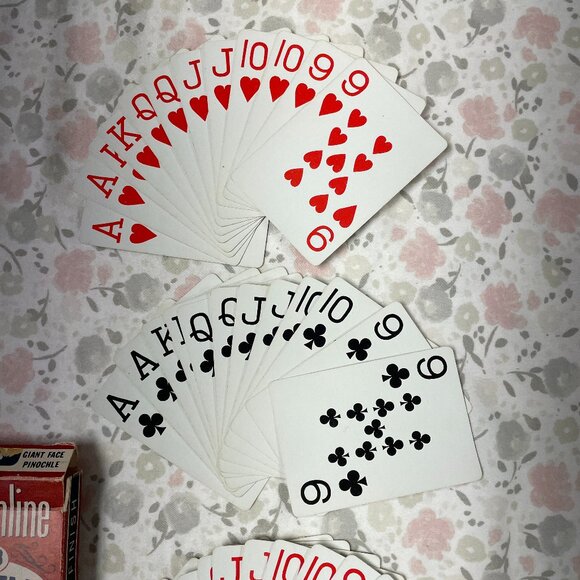 Used Set of Streamline Pinochle Playing Cards - Arco Brand - Giant Face -Vintage - Picture 3 of 11